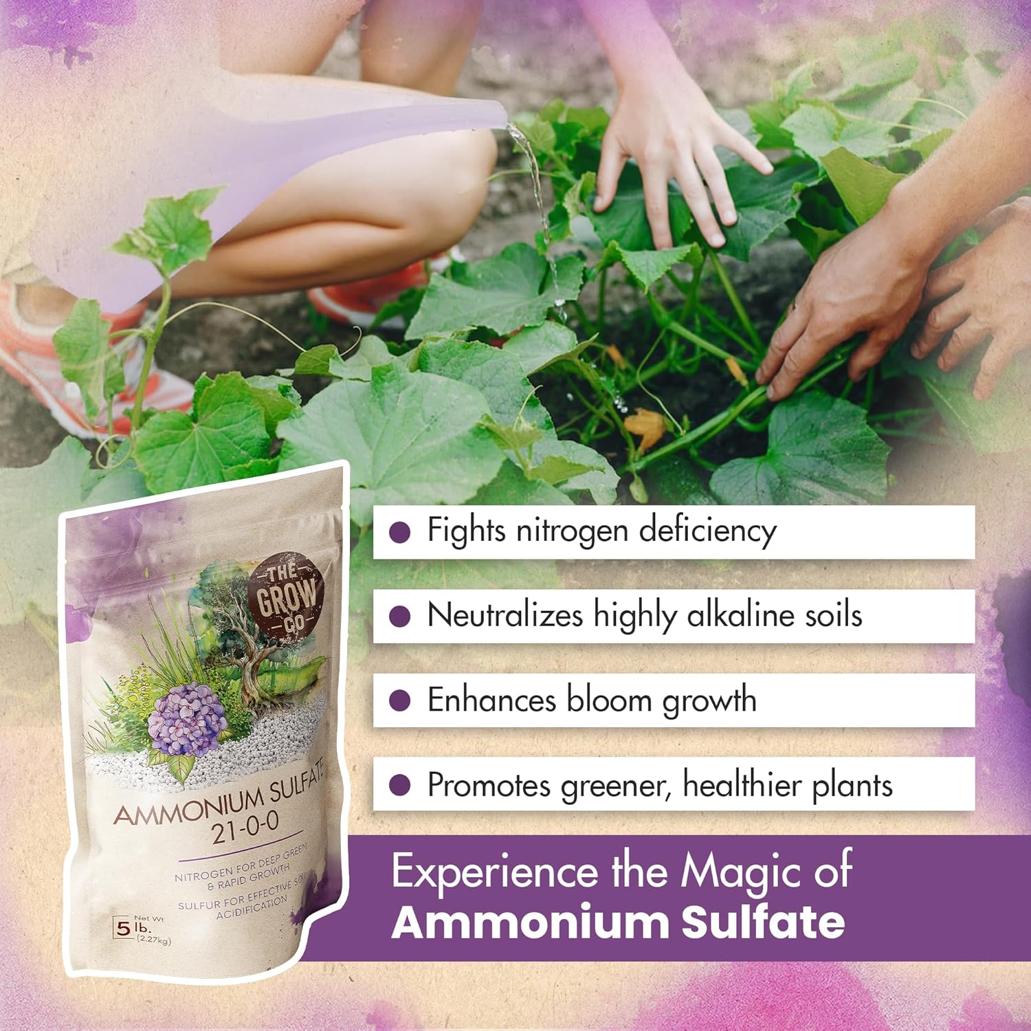 Ammonium Sulfate 21-0-0 Fertilizer for Plants, Soil Acidifier, 5 lb. Y172