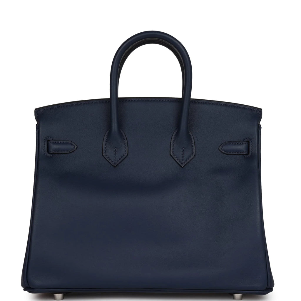 Birkin 25 Bleu Navy Swift Palladium Hardware U109