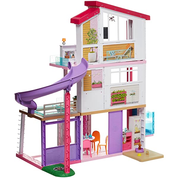 Dollhouse with Elevator, Pool, Slide and 70 Accessories N3872