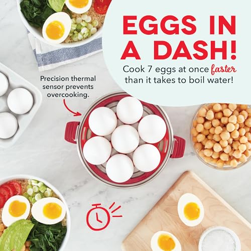 Rapid Egg Cooker for 6 Eggs, Hard Boiled, Poached, Scrambled, or Omelets, Auto Shut Off, Black G6815