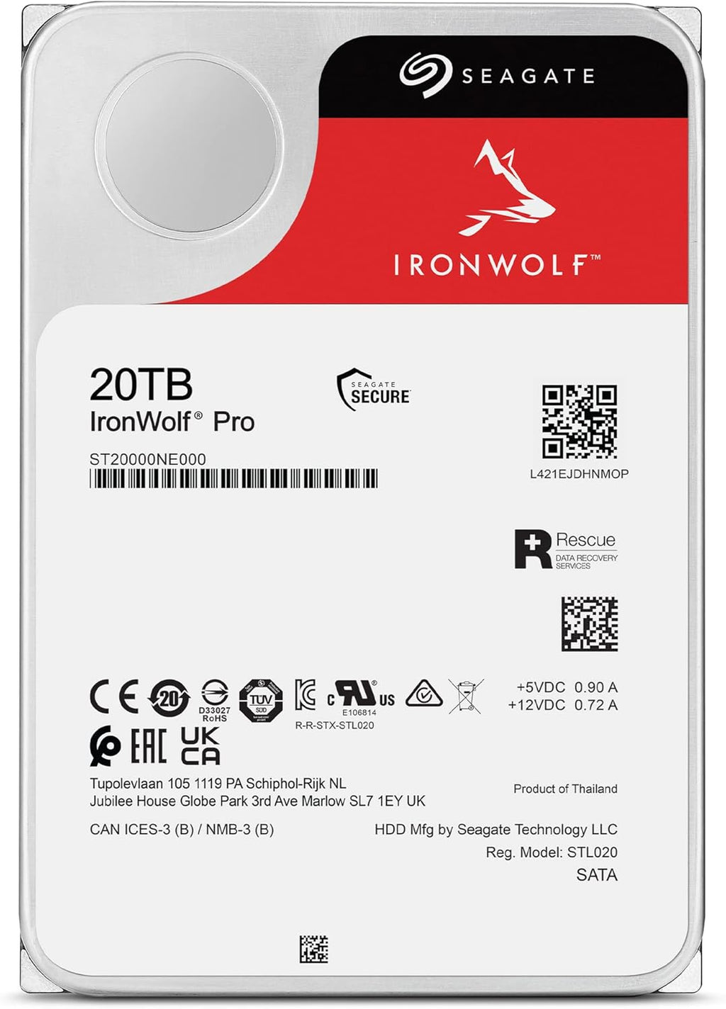 20TB NAS Internal Hard Drive HDD 3.5 Inch SATA 7200 RPM H130216