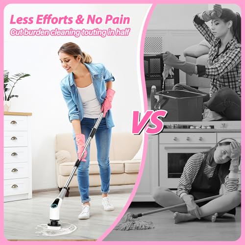 Cordless Electric Spin Scrubber with 8 Replaceable Brush Heads Y772