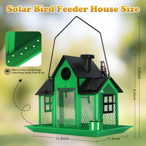 Blue Hanging Metal Bird Feeder for Outdoors D881