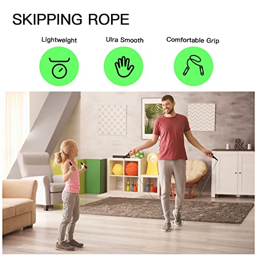 10 Pack PVC Jump Rope for Cardio Fitness, Adjustable Skipping Rope for Women Men Kids, 9 Feet T49911
