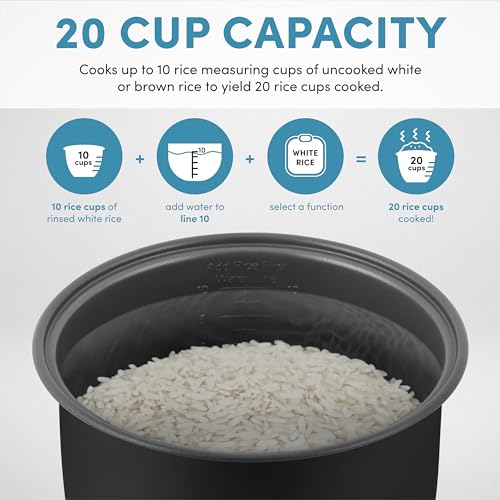 Digital Rice Cooker, 4-Cup Uncooked, Steamer, Multicooker, 2 Qt, Stainless Steel R872251
