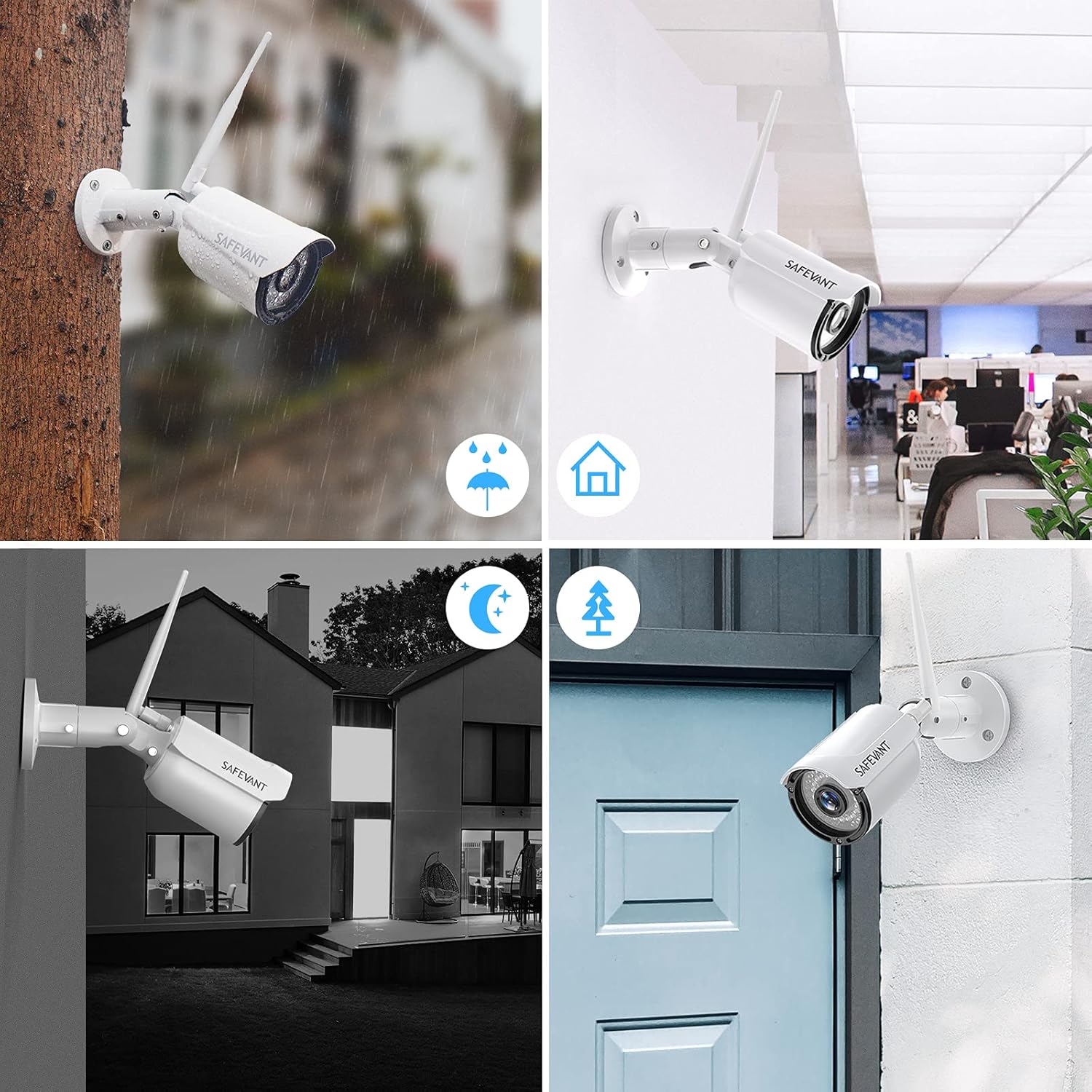 Wireless Security Camera System 8 Channel NVR with 4 Cameras, 1080P Night Vision D4383