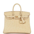 Hermes Birkin 25 Vanille Ostrich Boreal Gold Hardware