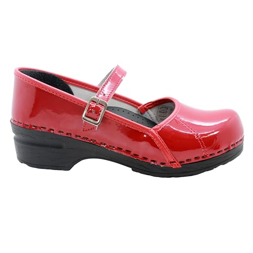Women's Mary Jane Leather Clogs Z500