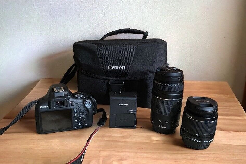 DSLR Camera with 18-55mm and 75-300mm Lens Kit, Black M858609
