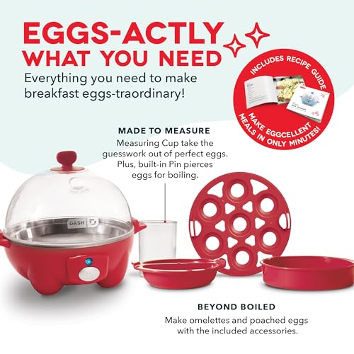 Rapid Egg Cooker for 6 Eggs, Hard Boiled, Poached, Scrambled, or Omelets, Auto Shut Off, Black G6815