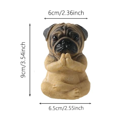 Meditating Pug Statue, Large Garden Ornament for Dog Lovers K405