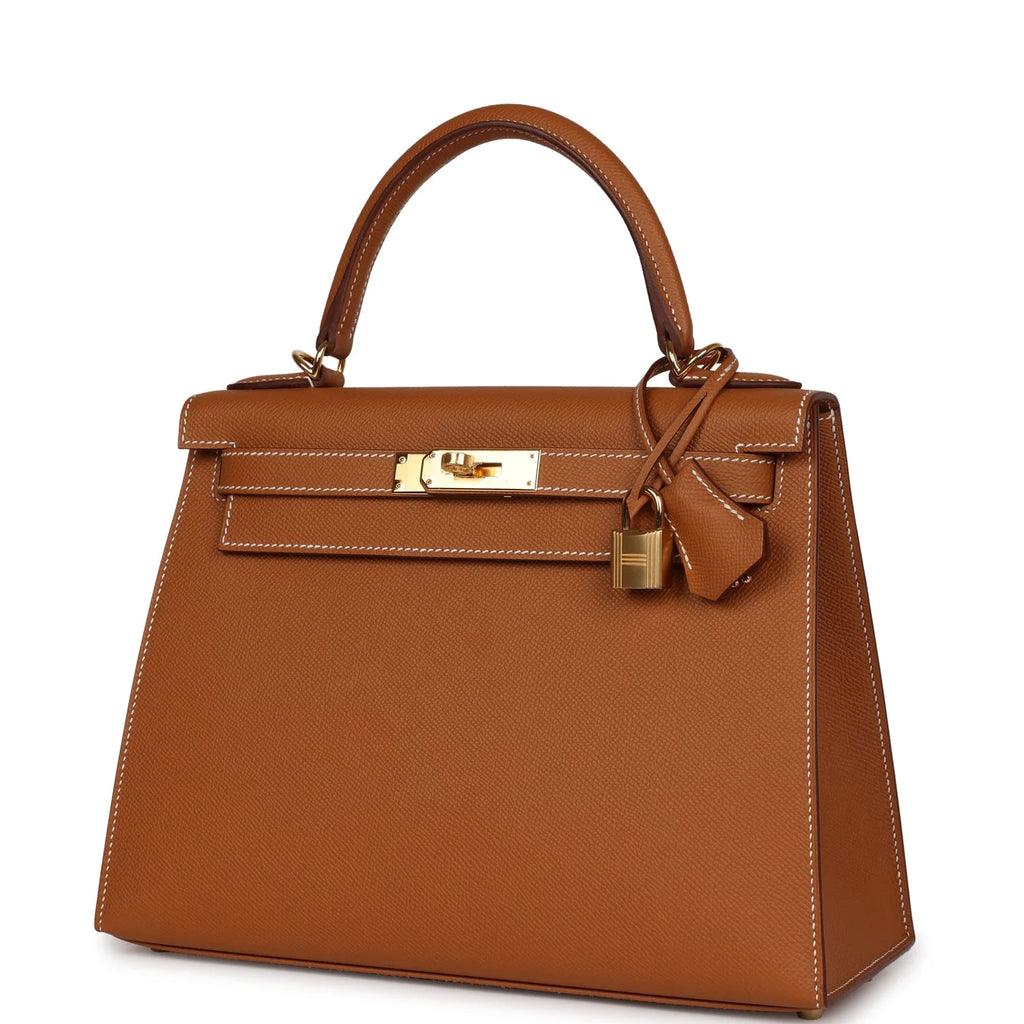 Kelly Sellier 28 Gold Epsom Leather Handbag R91490