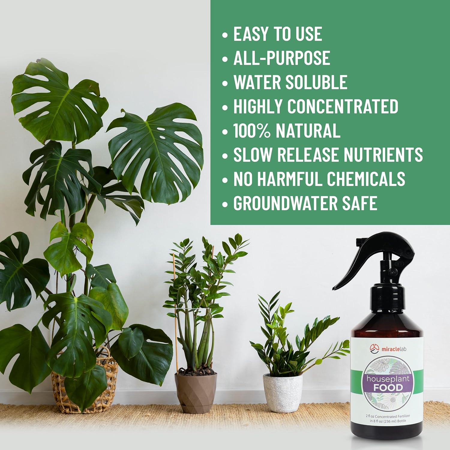 Liquid Houseplant Fertilizer with Natural Organic Ingredients, 2 oz Concentrated X538