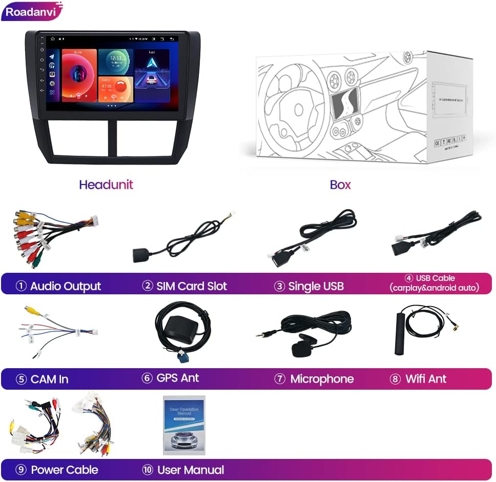 Car Stereo Bluetooth Radio with Carplay Android Auto Touch Screen Z540278