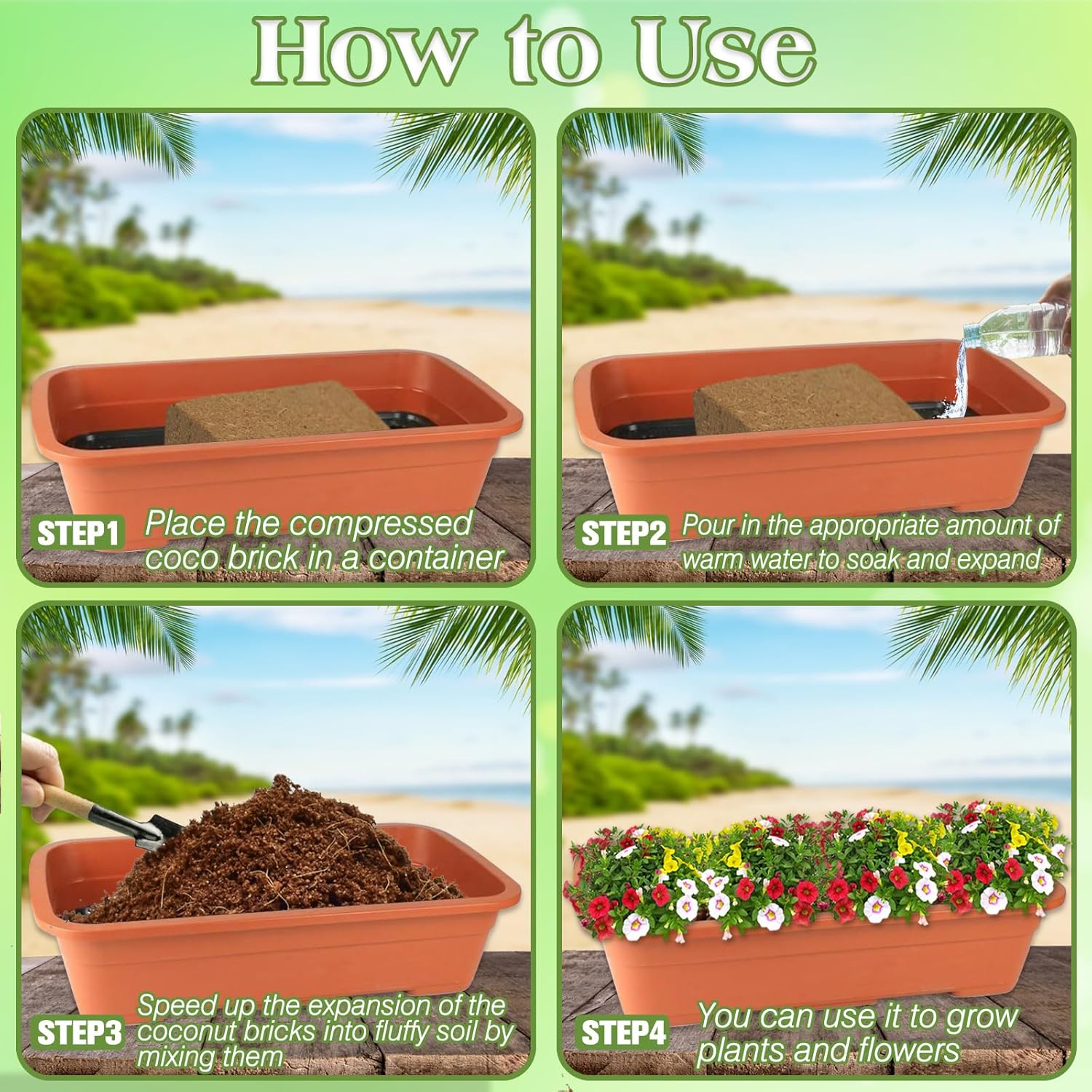 Coconut Coir Brick 10LB Organic for Plants Gardening B60515