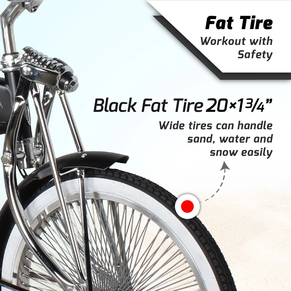 Classic Beach Cruiser Bike, 20 Inch Wheels, Coaster Brakes C4278