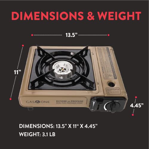 Propane or Butane Dual Fuel Portable Camping Stove with Carrying Case N959655