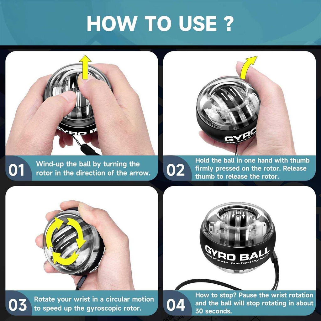 Wrist Power Gyro Ball Hand Forearm Strengthener Z5488