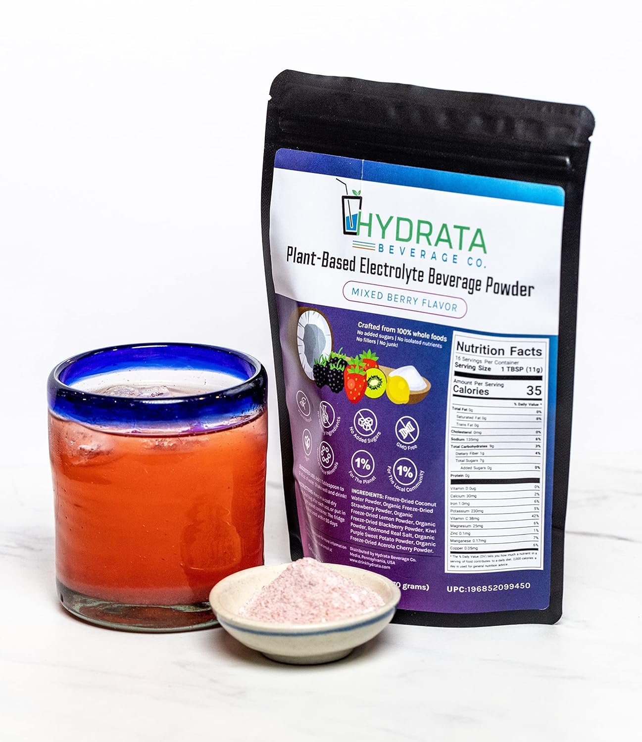 Electrolyte Beverage Powder, Mixed Berry, 16 Servings B15370