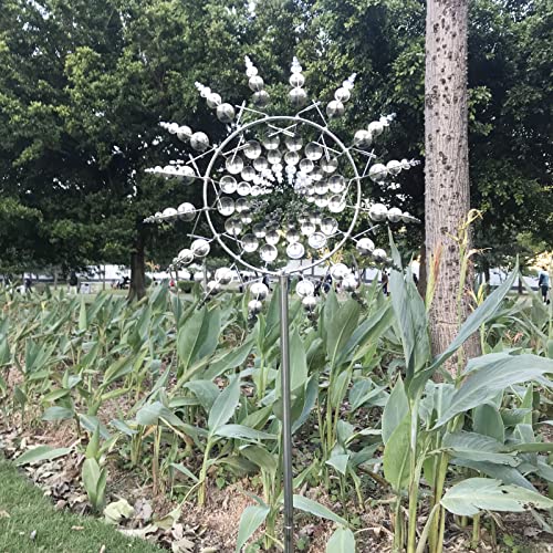 Stainless Steel Kinetic Wind Spinner Garden Stake Q460
