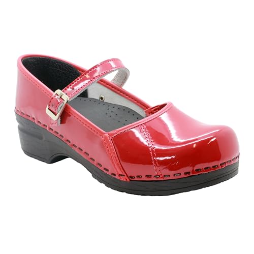Women's Mary Jane Leather Clogs Z500