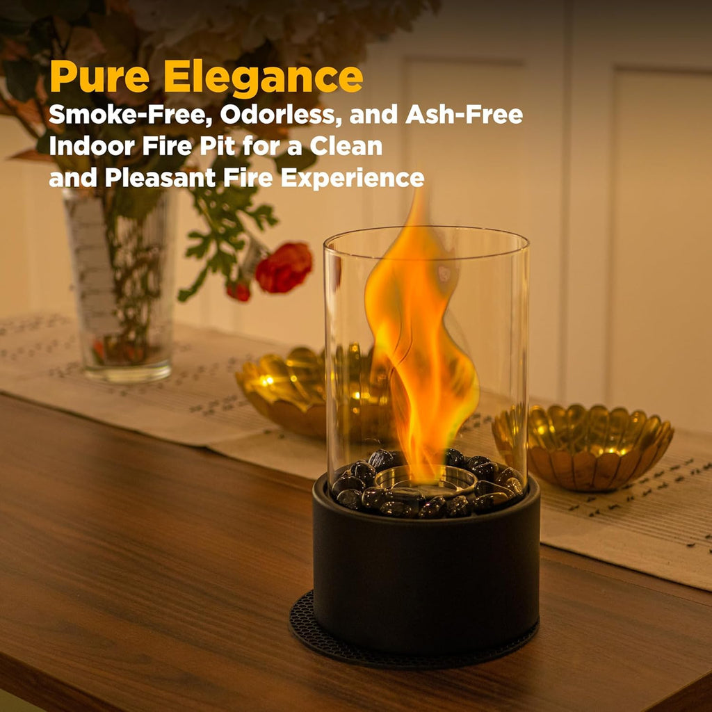 Tabletop Fire Pit for Indoor and Outdoor Use, Portable Stone Design M284