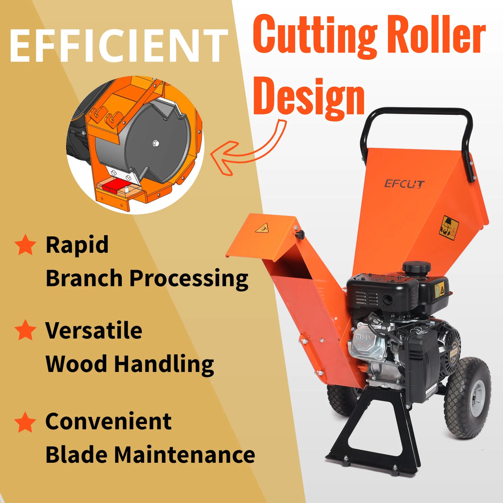 Wood Chipper Shredder Mulcher 7HP Gas Powered Compact 3 Inch Max Capacity V919892