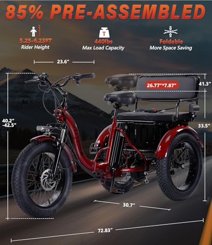 Adult Electric Tricycle 3 Wheel Bike Q8526
