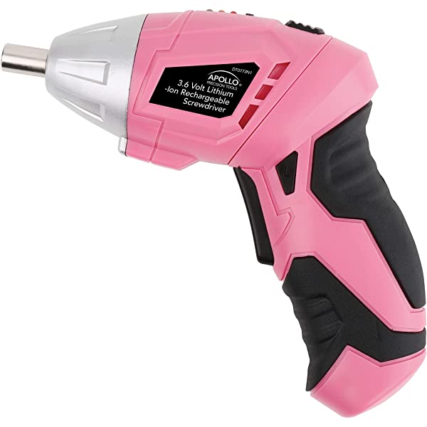 135 Piece Household Tool Kit Pink with Cordless Screwdriver M3986