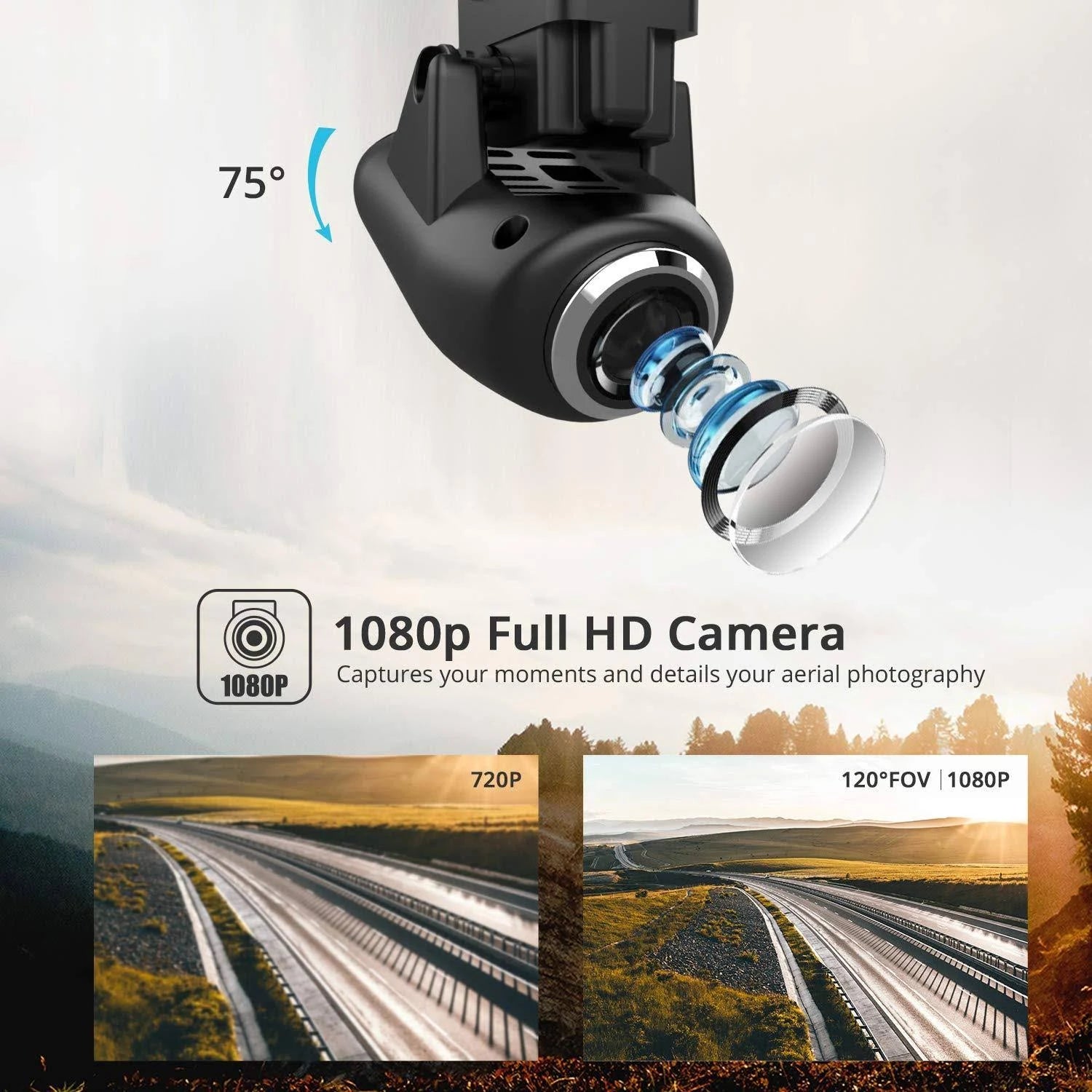 FPV Drone with 2K Camera for Adults, GPS Return Home RC Quadcopter H755