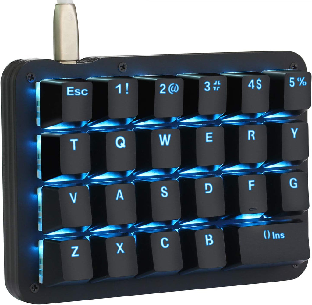 One-Handed Macro Mechanical Keyboard, RGB Backlit, 23 Programmable Keys W265426