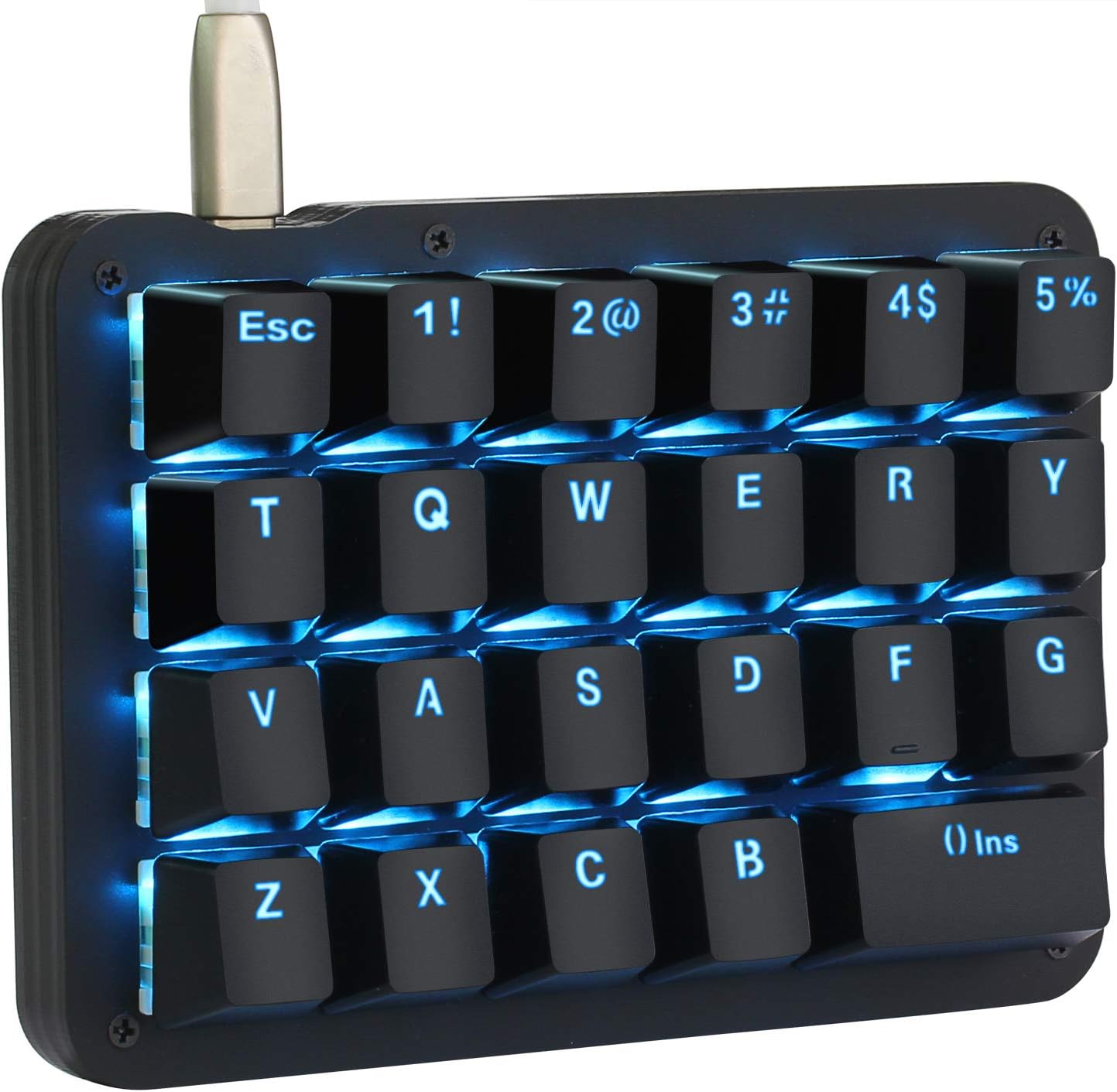 One-Handed Macro Mechanical Keyboard, RGB Backlit, 23 Programmable Keys W265426