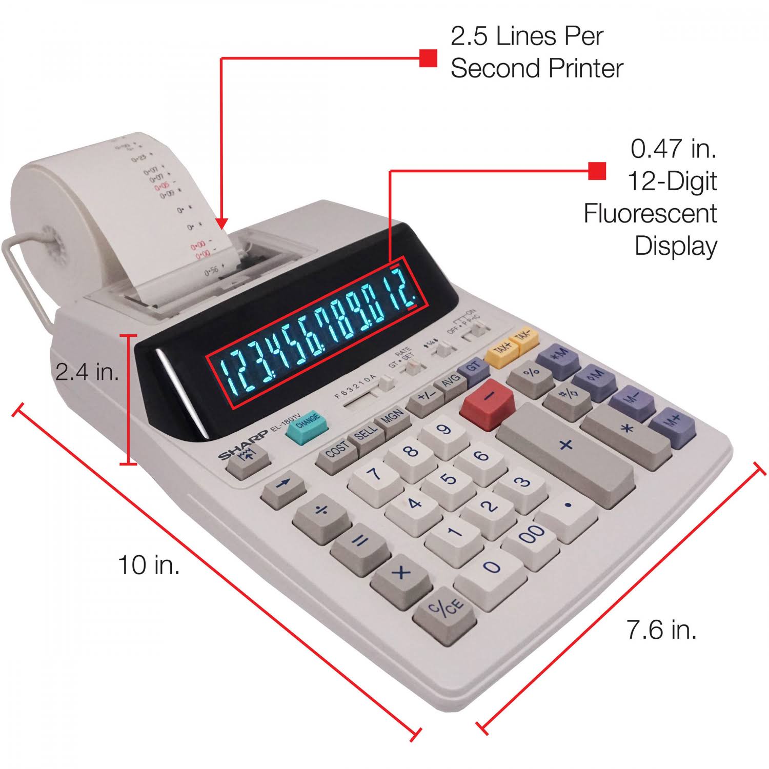 12 Digit Printing Calculator Y730596