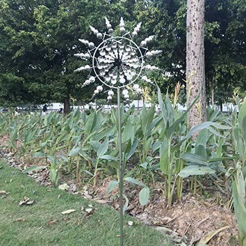 Stainless Steel Kinetic Wind Spinner Garden Stake Q460