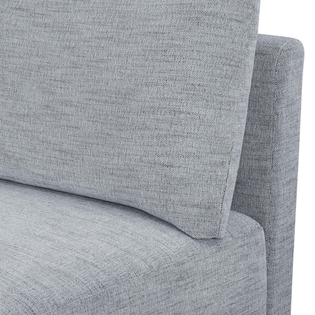 Modular Sectional Sofa with Ottoman, Gray Fabric C120