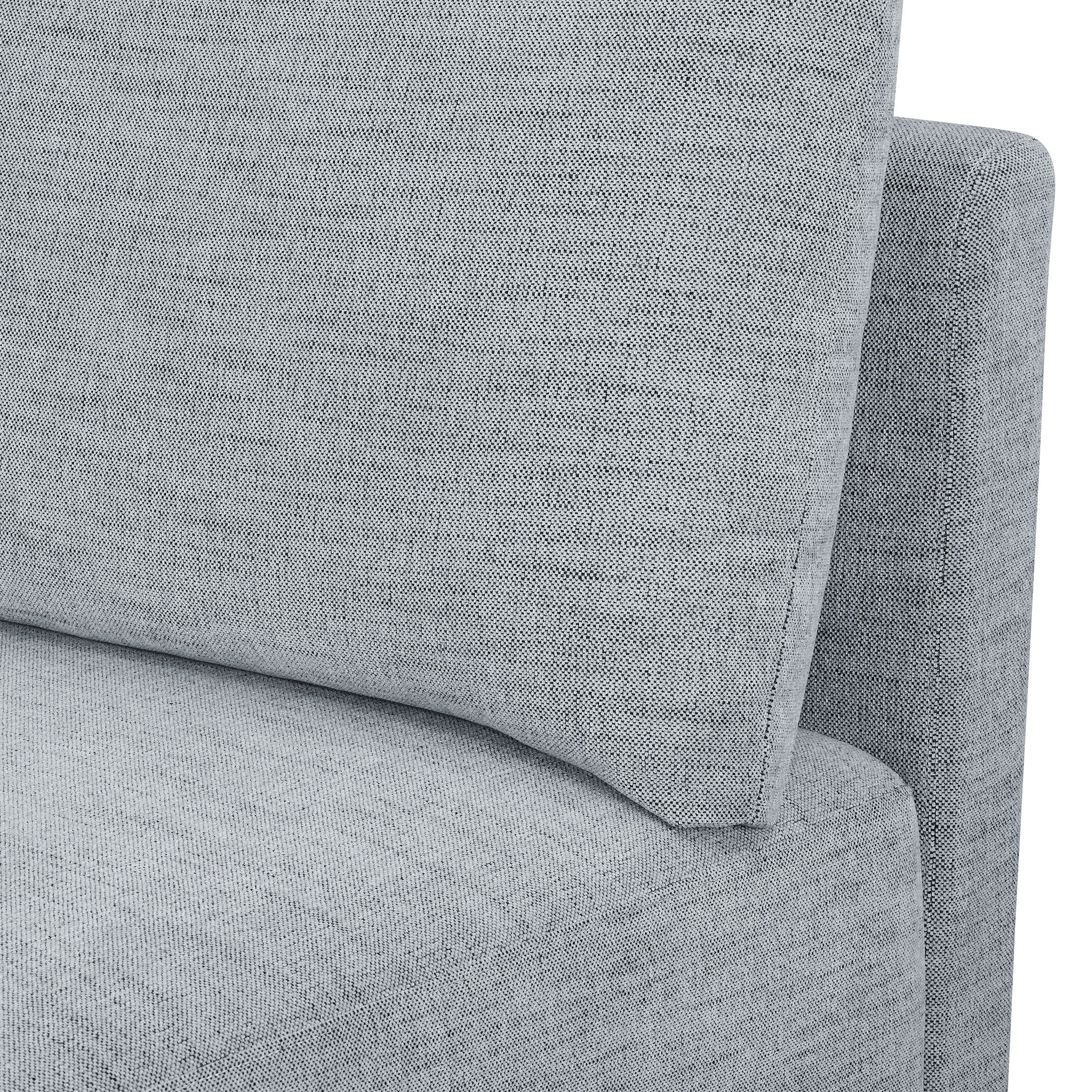 Modular Sectional Sofa with Ottoman, Gray Fabric C120