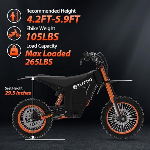 Electric Dirt Bike for Teens Adults, 14/12 Inch Fat Tire, 2000W Motor, 48V 21AH Battery U49982