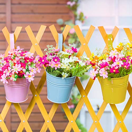 Metal Hanging Flower Pots for Garden Balcony Wall Decor with Detachable Hook (4 Pack) Q44836