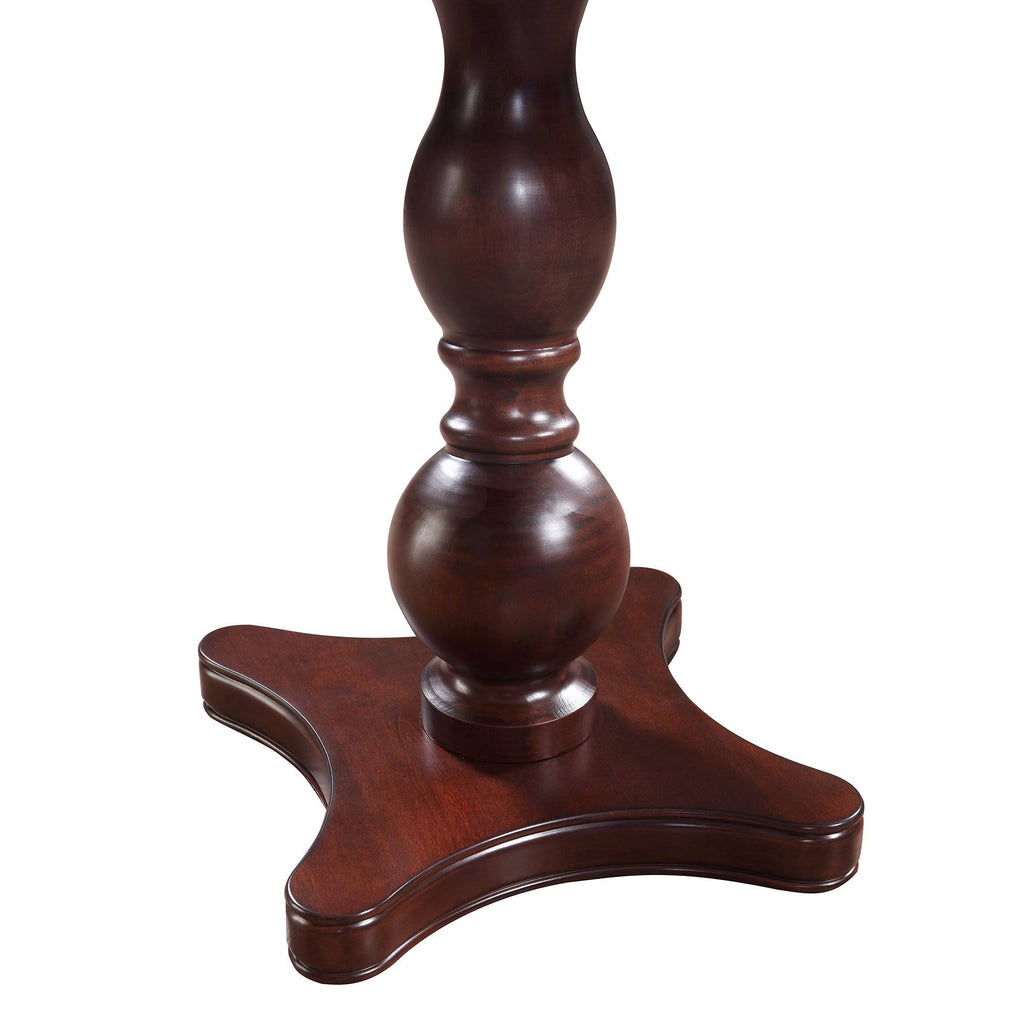 Chess Checkers and Backgammon Pedestal Game Table with Chairs, Mahogany T5614