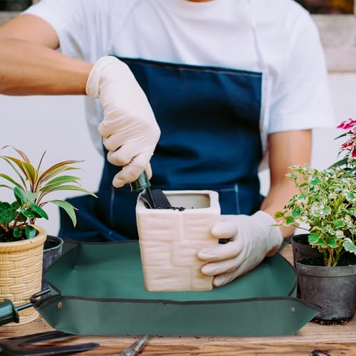 Repotting Mat, Waterproof Plant Potting Mat with Garden Tools, Foldable Soil Tray O821