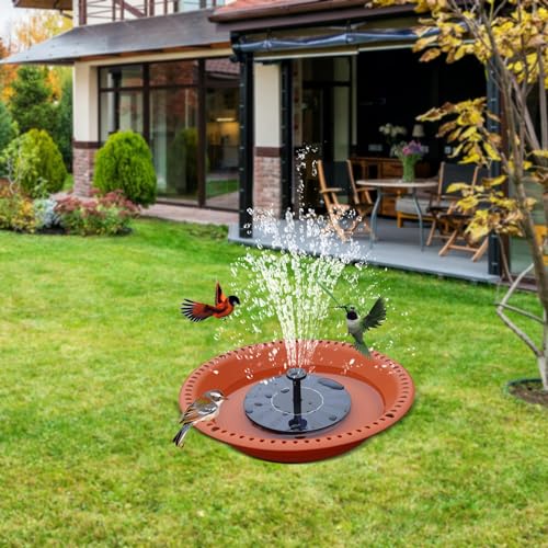 Hanging Bird Bath Bowl with Chains, Rust-Proof, 16 Inch, for Garden Backyard D7173