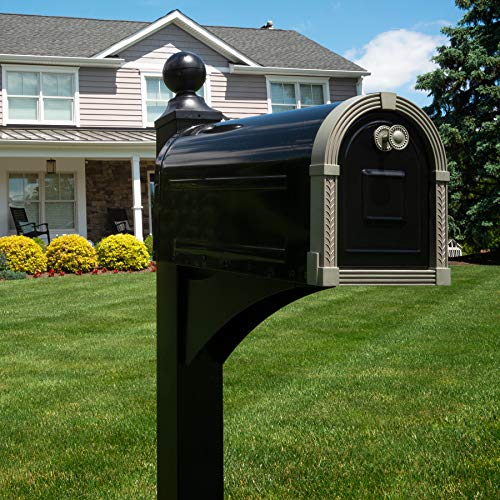Aluminum Post-Mount Mailbox, Black E9218