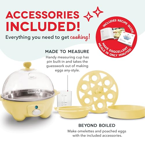 Rapid Egg Cooker for 6 Eggs, Hard Boiled, Poached, Scrambled, or Omelets, Auto Shut Off, Black G6815