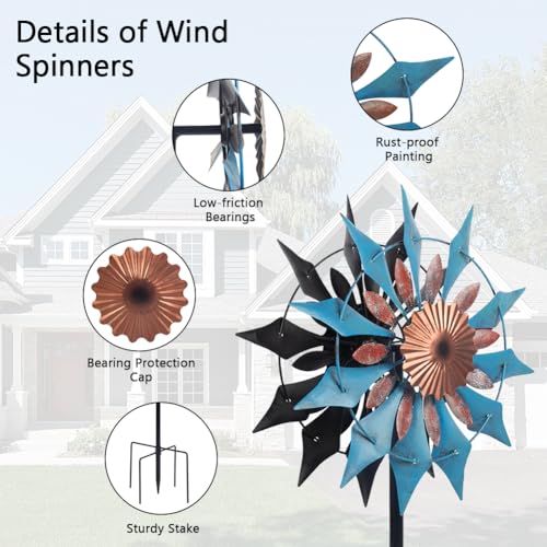 Wind Spinner Outdoor Metal Kinetic Wind Sculpture for Yard Garden S2140