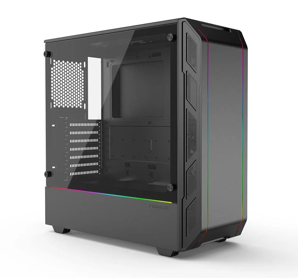 Compact EATX Mid-Tower Case, Tempered Glass, Digital RGB, Black U889966