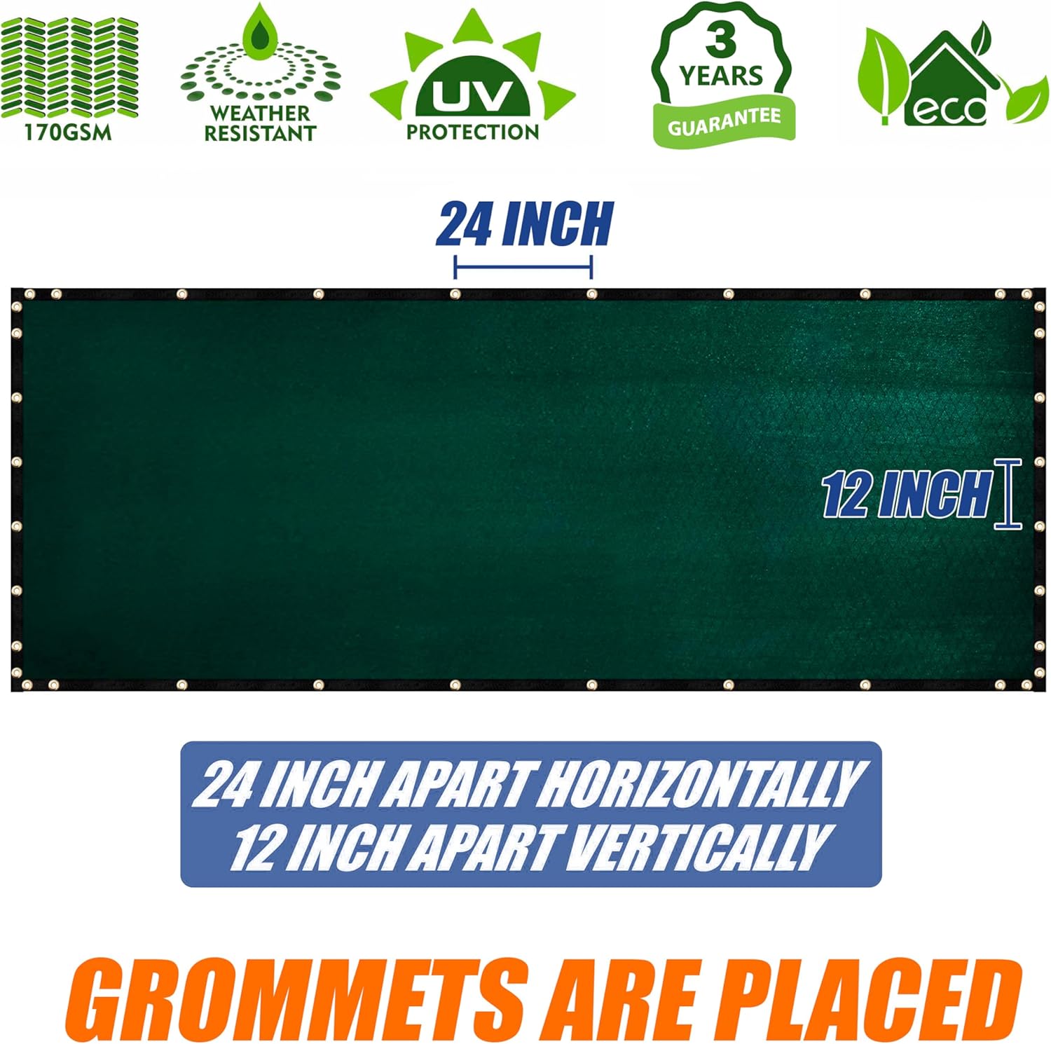 Green Fence Privacy Screen 6 x 50 ft, Heavy Duty Windscreen with Grommets, 90% Blockage V827
