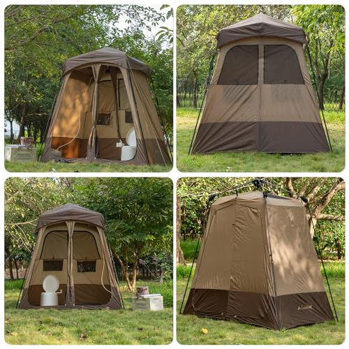 Oversized Camping Shower Tent with Floor Privacy Shelter U345