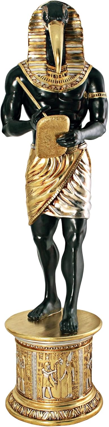 Life-Size Thoth Statue Atop Temple Column Mount A990