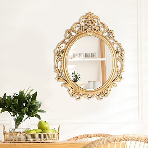 Antique Gold Oval Wall Mirror 20 x 24 for Living Room P449872