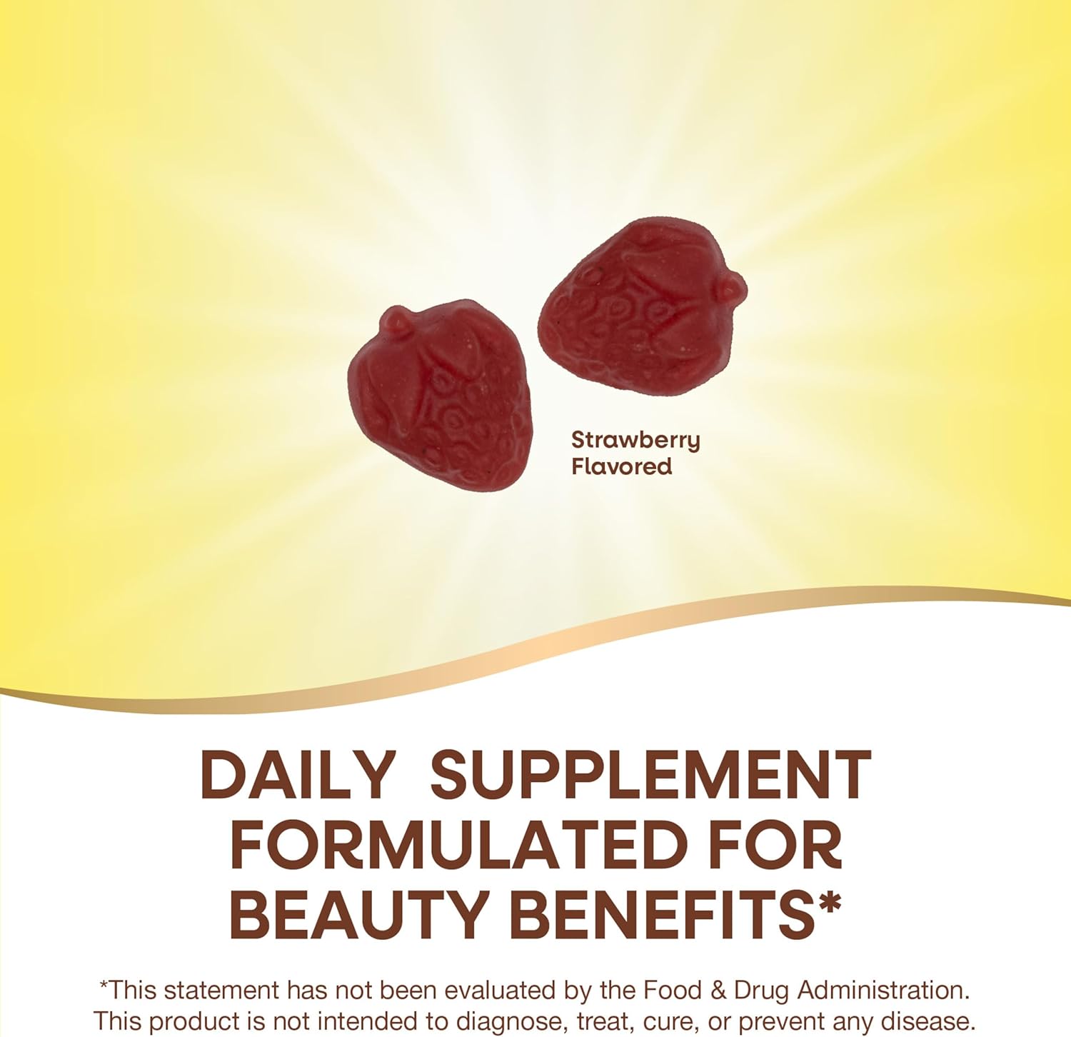 Hair Skin & Nails Gummies with Biotin and Collagen, Strawberry Flavored, 60 Count O16068